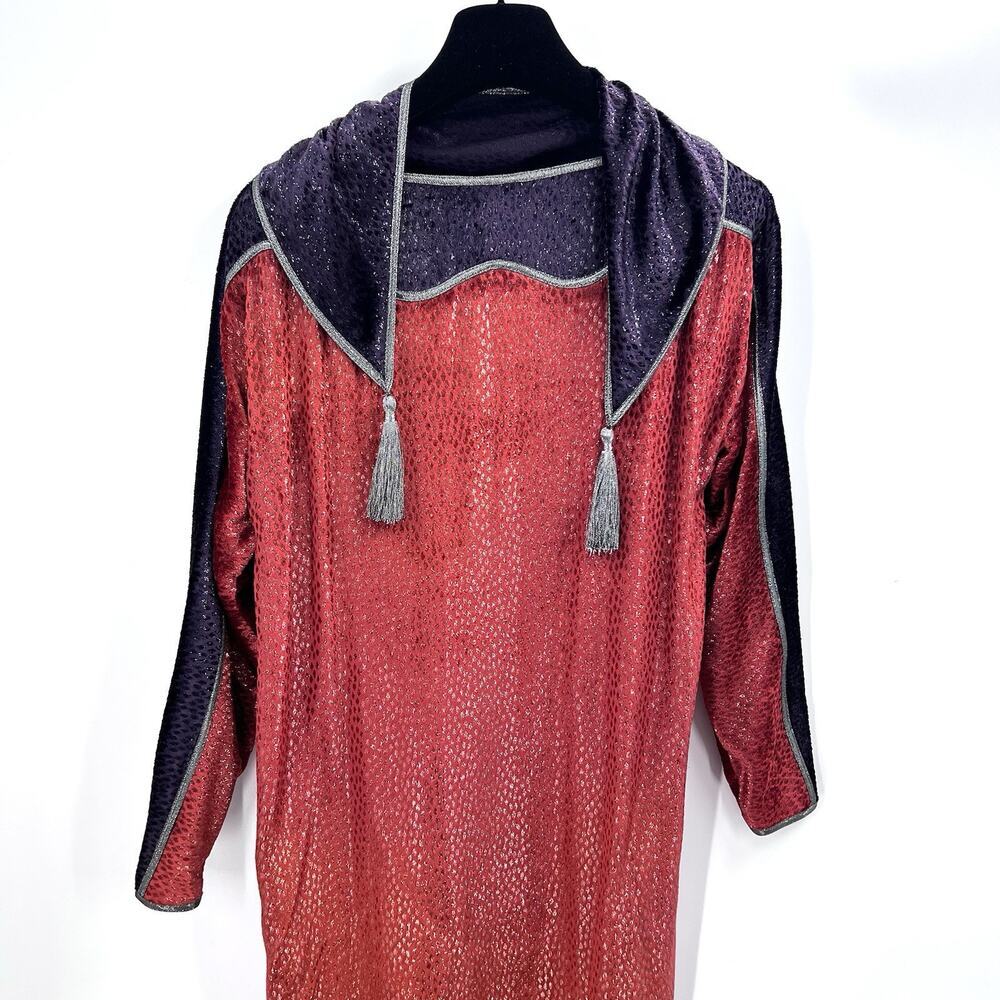 Vintage Bespoke Union Made Custom Red Purple Velv… - image 3